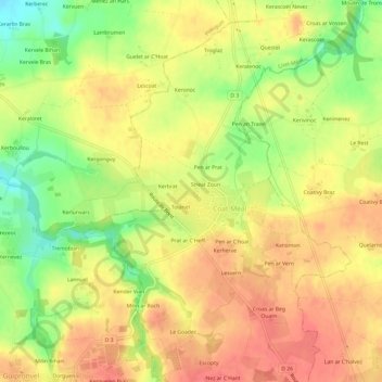 Mengleuz topographic map, elevation, terrain