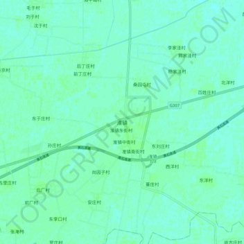 淮镇 topographic map, elevation, terrain