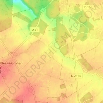 Les Ervolus topographic map, elevation, terrain