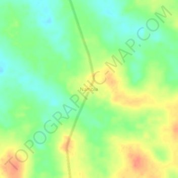 Nambia topographic map, elevation, terrain
