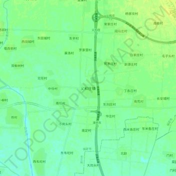 义和庄镇 topographic map, elevation, terrain