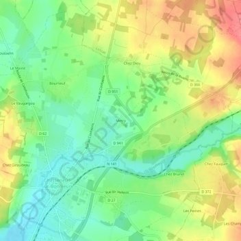 Metry topographic map, elevation, terrain