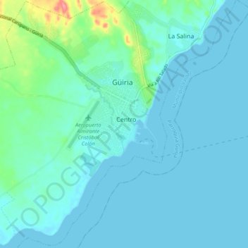 Güiria topographic map, elevation, terrain