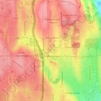 Paramount Park topographic map, elevation, terrain