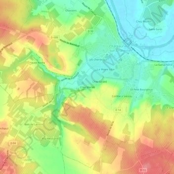 Chez Merlet topographic map, elevation, terrain