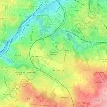 Domaine de la Garde topographic map, elevation, terrain