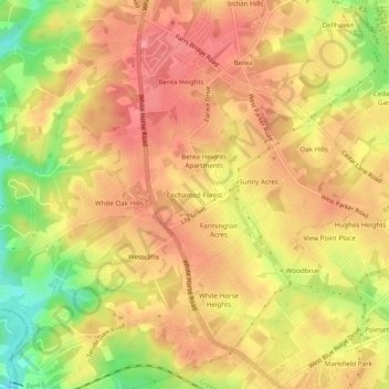 Enchanted Forest topographic map, elevation, terrain