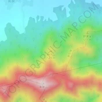 林历山 topographic map, elevation, terrain