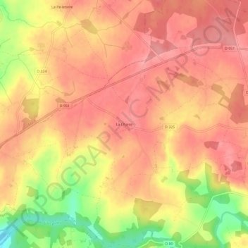 La Chaise topographic map, elevation, terrain