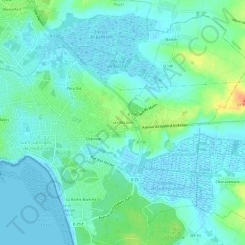 Les Moulins topographic map, elevation, terrain