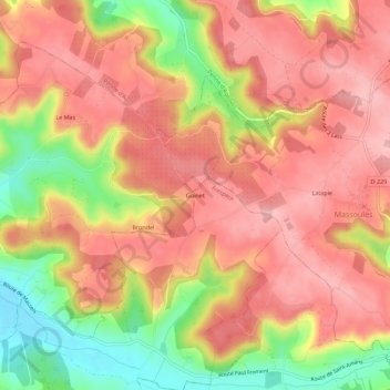 Guinet topographic map, elevation, terrain