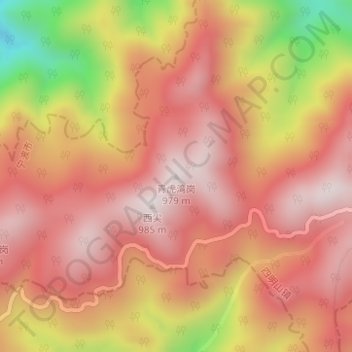 青虎湾岗 topographic map, elevation, terrain