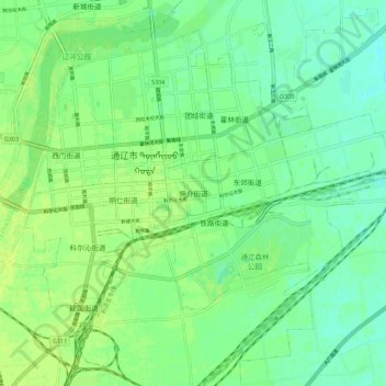 施介街道 topographic map, elevation, terrain