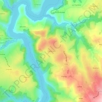 Chevenay topographic map, elevation, terrain