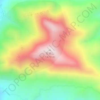 东狮山 topographic map, elevation, terrain