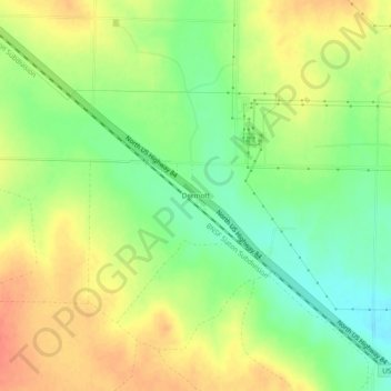 Dermott topographic map, elevation, terrain