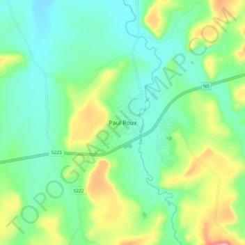 Paul Roux topographic map, elevation, terrain