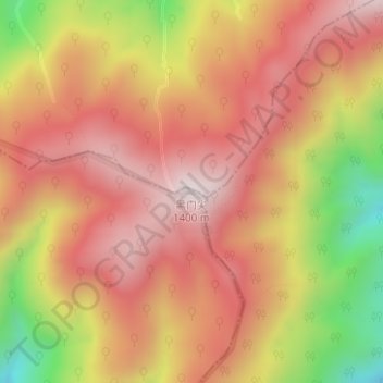 黑门尖 topographic map, elevation, terrain