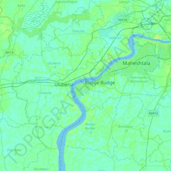Pujali topographic map, elevation, terrain