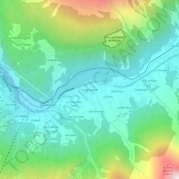 Le Bourgeat topographic map, elevation, terrain