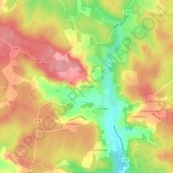 Chez Tillet topographic map, elevation, terrain