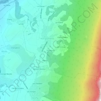 Les Pierres topographic map, elevation, terrain