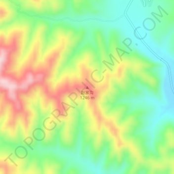 赵家沟 topographic map, elevation, terrain