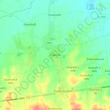 Ban Kruat topographic map, elevation, terrain