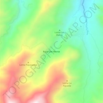 Rosal Del Monte topographic map, elevation, terrain