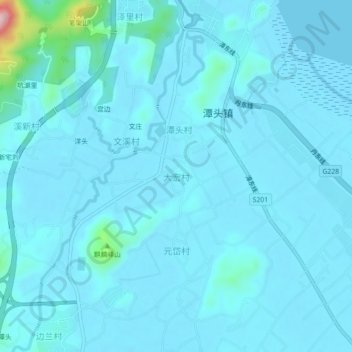 大宏村 topographic map, elevation, terrain