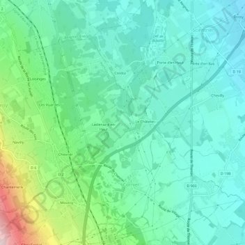 Laslenaz d'en-Bas topographic map, elevation, terrain