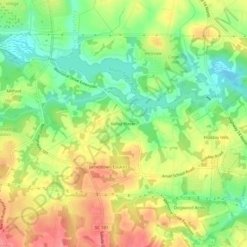 Valley Haven topographic map, elevation, terrain