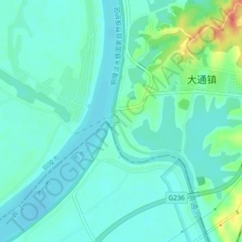 大通古镇 topographic map, elevation, terrain