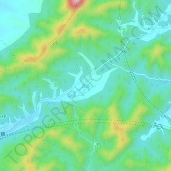 西递 topographic map, elevation, terrain