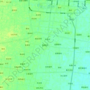 狄邱乡 topographic map, elevation, terrain