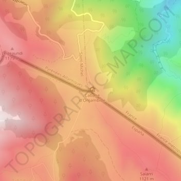 Dolmen Idopile topographic map, elevation, terrain