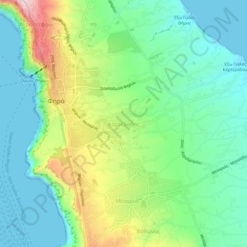 Karterados topographic map, elevation, terrain