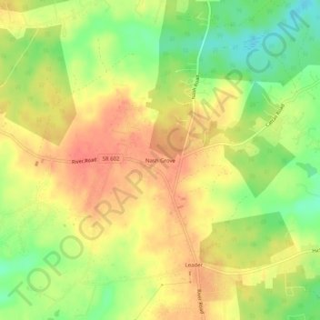 Nash Grove topographic map, elevation, terrain