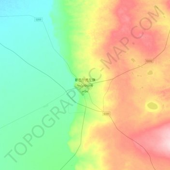 新巴尔虎左旗 topographic map, elevation, terrain