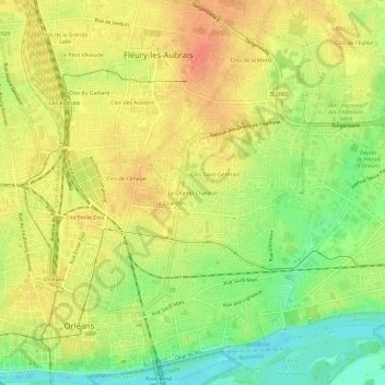 Le Champ Chardon topographic map, elevation, terrain