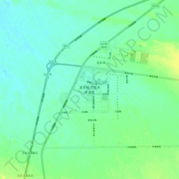 准东经济技术开发区 topographic map, elevation, terrain