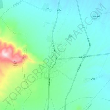 Qeydar topographic map, elevation, terrain