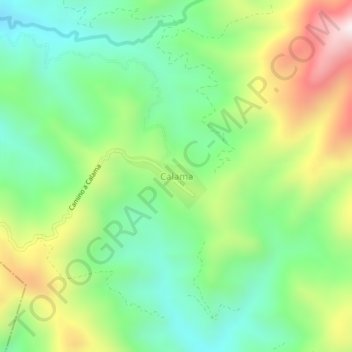 Calama topographic map, elevation, terrain