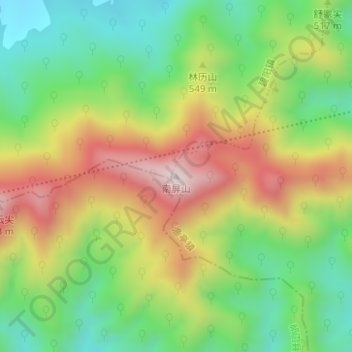 南屏山 topographic map, elevation, terrain