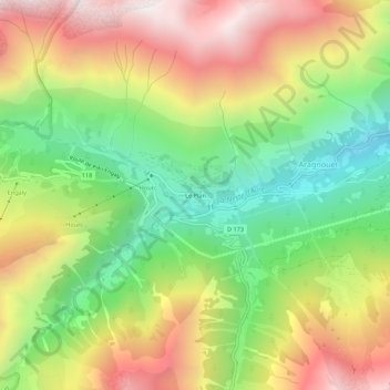 Le Plan topographic map, elevation, terrain