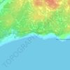 Одаибаке topographic map, elevation, terrain