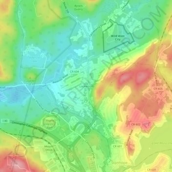 Lockwood topographic map, elevation, terrain