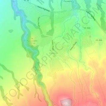 Haiku topographic map, elevation, terrain
