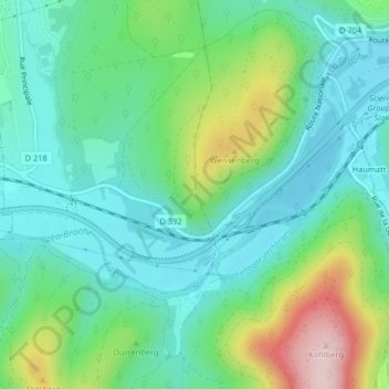 Rocher du Corbeau topographic map, elevation, terrain