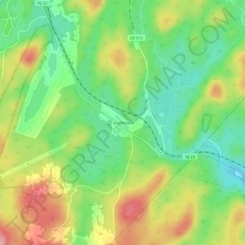 Stockholm topographic map, elevation, terrain